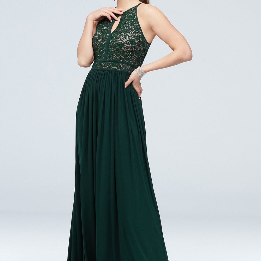 NWT David's Bridal Hunter Green 12 bridesmaid prom